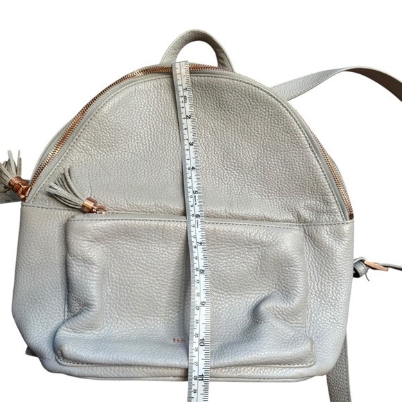 TED BAKER London Mini Backpack Bag Gray Pebble Leather Adjustable - Picture 7 of 11